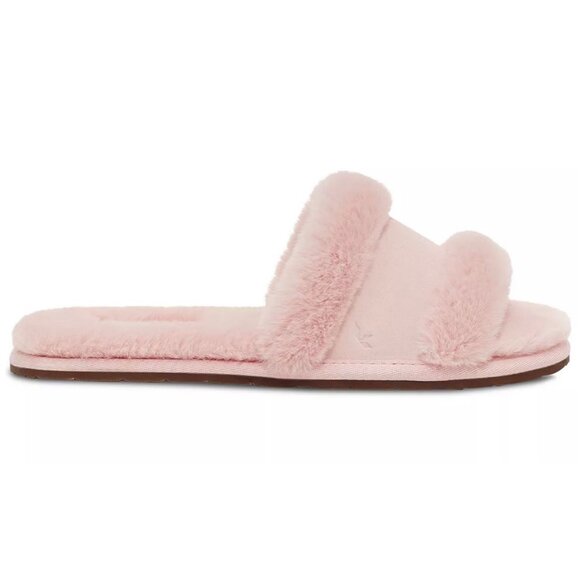 KOOLABURRA BY UGG Women's Milo Peep-Toe Slip On Fur Sandals Peach Whip Pink 6 - Picture 5 of 6